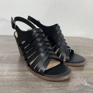 Frye And Co. Galia Sandal Womens Size 6 Black Strappy Block Heel‎ Dress Shoes